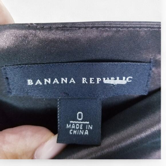 BANANA REPUBLIC Taffeta Pleated A-line Skirt Irridescent Mocha - Size 0 - Picture 7 of 7